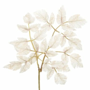 Laubzweig Samt, beige, 36 cm