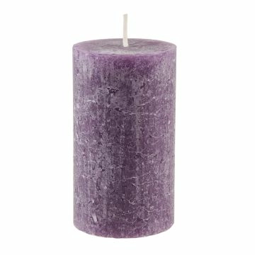 Kerze Rustik, Lara, aubergine, 12 cm