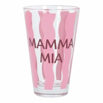 Trinkglas mit Spruch, Mamma Mia/pink, 310 ml
