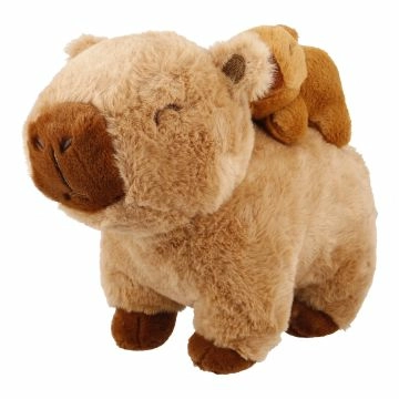 Kuscheltier Capybara mit Baby, hellbraun, 25 cm