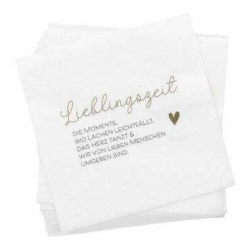 Serviette Spruch/Gäste, Lieblingszeit, 20 Stück