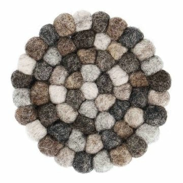 Untersetzer Filzkugeln, grau, 10 cm