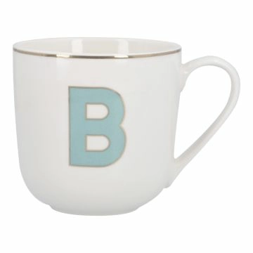 Becher Buchstabe mit Schlüsselanhänger, B/grün, 450 ml