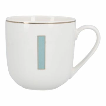 Becher Buchstabe mit Schlüsselanhänger, I/grün, 450 ml