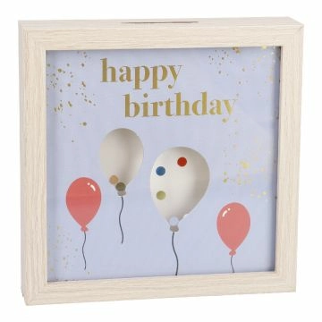 Bilderrahmen Geldgeschenk, Ballon/natur, 12 x 12 cm
