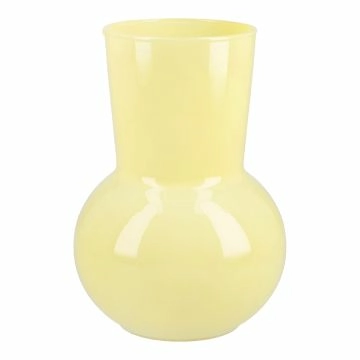 Glas-Vase Opal, hellgelb, 17 cm