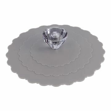Silikon-Deckel Diamant, grau, 10 cm