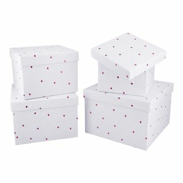 4er Set Geschenkkarton Schleifen-Prägung