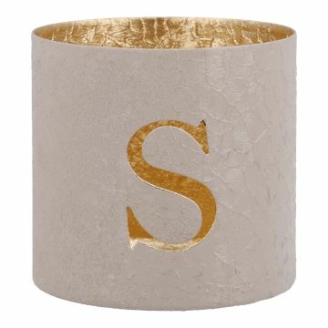 Teelichthalter Buchstabe, S/beige, 7.8 x 7.5 cm