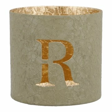 Teelichthalter Buchstabe, R/mint, 7.8 x 7.5 cm