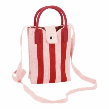 Handytasche Charly, Streifen/rosa/rot, 18 cm