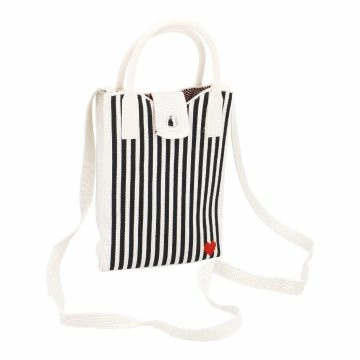 Handytasche Charly, creme/schwarz,Herz, 18 cm