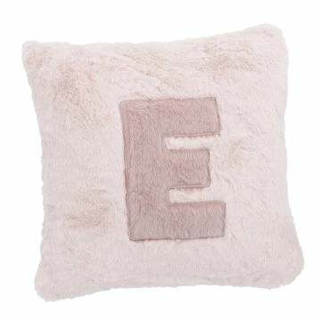 Kissen Buchstabe, E/rosa, 30 x 30 cm