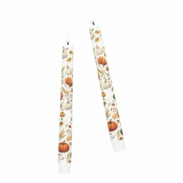 2er Set LED-Stabkerze Herbst, 25 cm