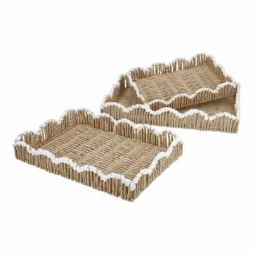 3er Set Flecht-Tablett