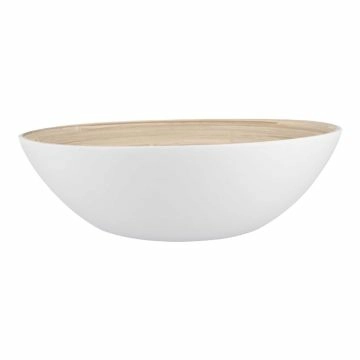 Dekoschale Bambus, weiß-matt, 30 x 10 cm