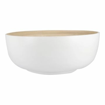 Dekoschale Bambus, weiß-matt, 30 x 12 cm