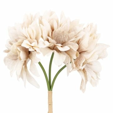 Dahlienstrauß, 3 Blüten, taupe, 34 cm