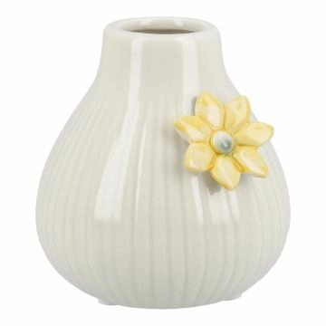 Vase Blüte, mint/gelb, 9 cm