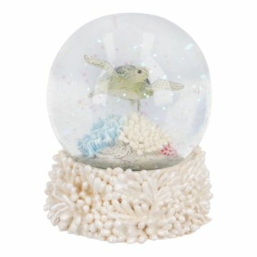 Schneekugel Koralle, grün, 7 x 8 cm
