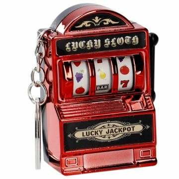Schlüsselanhänger Spielautomat, rot