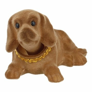 Wackel-Hund, braun, 14 cm