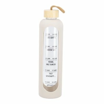 Glas-Trinkflasche Motivation, grau, 1 l