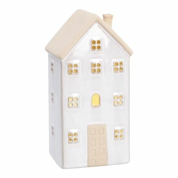 LED-Haus Rustik, weiß, 17 cm