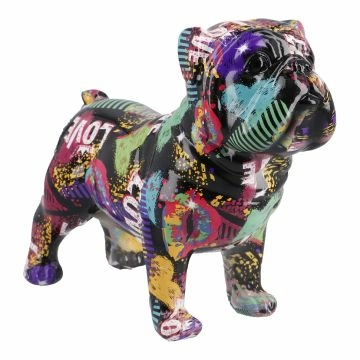 Deko-Hund Color, schwarz/bunt, 21 x 7.5 x 16.5 cm
