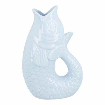 Vase Fisch, hellblau, 25 cm