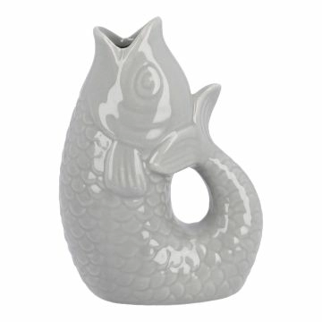 Vase Fisch, grau, 14.5 cm