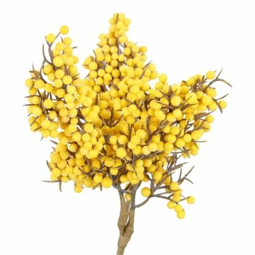 Deko-Stecker Minibeeren, gelb, 19 cm