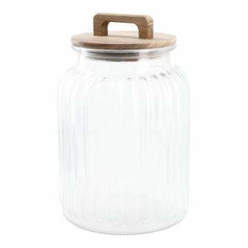 Vorratsglas Rille mit Holzdeckel, 2.2 Liter