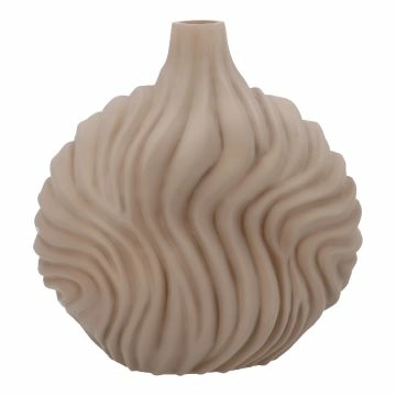 Vase Design, Rippel/taupe, 21.5 x 22 cm