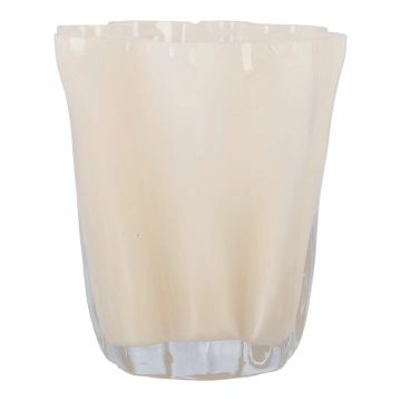 Glas-Vase Falten, creme, 10 x 11 cm