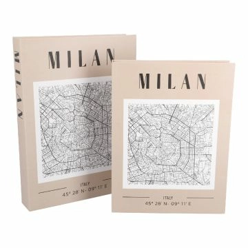 2er Set Buchkarton Stadt, Milan
