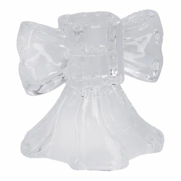 Kerzenständer Schleife, klar, 7 cm