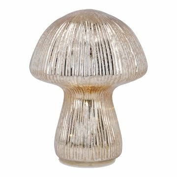 LED-Pilz Rille, beige, 21 cm