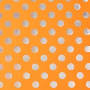 Geschenkpapier Neon/Punkte, orange/silber, 2 m