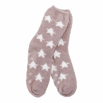 Kuschelsocken Anti-Rutsch, Sterne/rosa