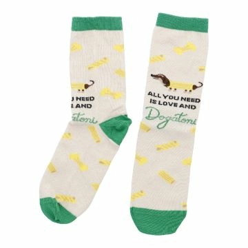 Socken Dackel mit Nudel, grün, Größe 35 - 42