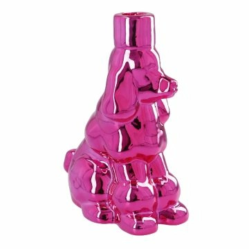 Stabkerzenhalter Pudel, pink, 19 cm