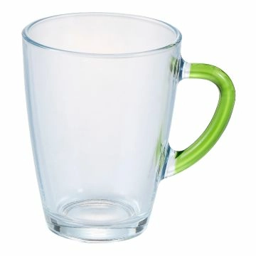 Teeglas mit Farbhenkel, grün, 350 ml