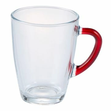 Teeglas mit Farbhenkel, rot, 350 ml