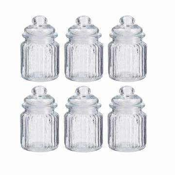 6er Set Vorratsglas Country, geriffelt, 250 ml