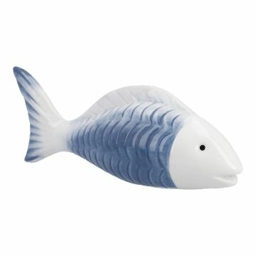 Deko-Fisch, geriffelt/blau, 16 x 6 cm