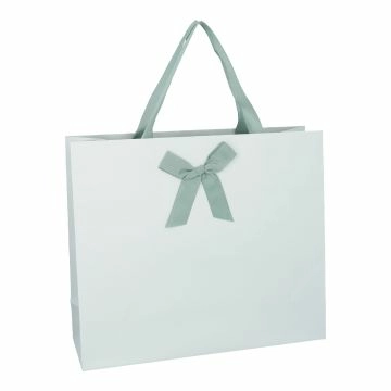 Geschenktüte Uni mit Schleife, hellsalbei, 36 x 31 cm