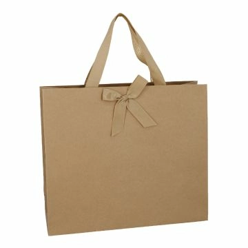 Geschenktüte Uni mit Schleife, braun, 36 x 31 cm