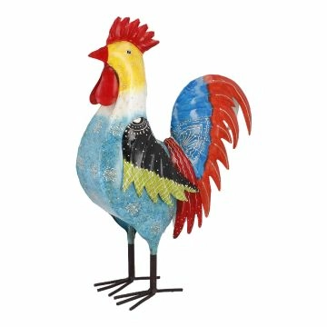 Hahn Felix, bunt/türkis/blau, 54 cm