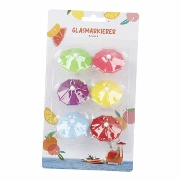 6er Set Marker-Schirmchen, bunt